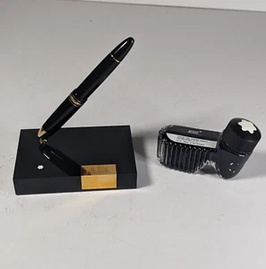 Vintage Montblanc 149 100% Authentic 14ct 14K Desk Set Fountain Pen Holder Read - Picture 1 of 20