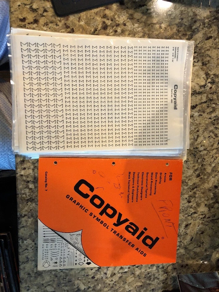 Vintage Copyaid Graphic Symbol Aids Catalog 7 And 22 NEW Transfer Plates  RARE - Image 1 of 4