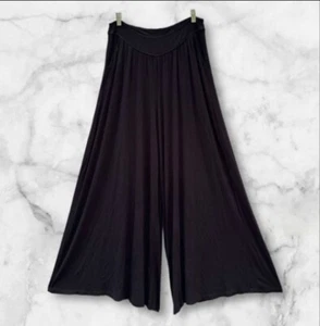 Vintage Free People Boho Wide Leg Knit Palazzo Pants Large XL Festival Womens - Picture 1 of 12