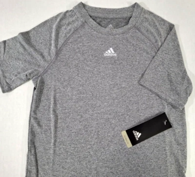 Adidas Climalite Short Sleeve Youth T Shirts- Heather Gray 3 Sizes Available - Image 1 of 3