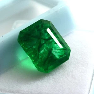 AAA++ Certified Colombian Green Emerald 9.50 Ct Loose Gemstone Emerald shape - Picture 1 of 4