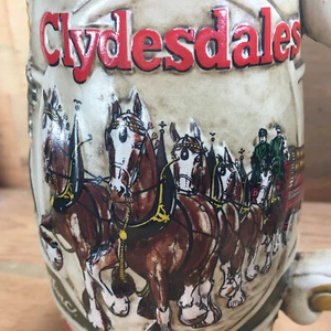 1983 Budweiser Anhauser Busch Bud Holiday Clydesdales Wheat Handle 2 Beer Steins - Picture 1 of 6