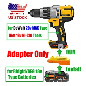 1 Adaptor Convert fits RIDGID 18v Battery To for DeWalt 20v MAX XR Cordless Tool - Picture 1 of 8
