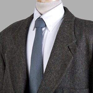 L L Bean Sport Jacket Mens 2XL Pine Green Herringbone Tweed Insulated Blazer USA