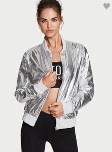 VICTORIA'S SECRET SPORT GLÄNZENDE BOMBERJACKE! SILBERFOLIE! Neu in Verpackung! XS ODER S! - Bild 1 von 12