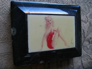 Vintage Stone Paperweight with Pin Up Girl by Varga - Picture 1 of 2