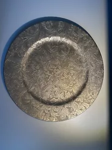 Antique Swirled Plate Plastic Charger Plates 13 Inch Round Dinner Wedding Party - Picture 1 of 1