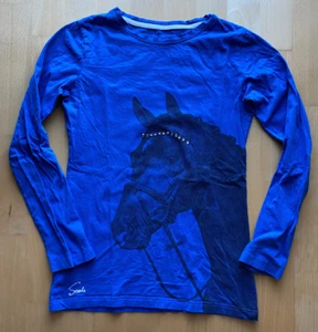 Langarmshirt Steeds 176, kornblau mit Strasssteinen, sehr guter Zustand - Bild 1 von 1
