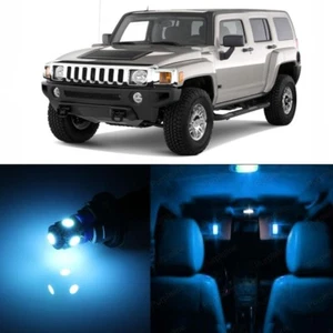 9 x Ice Blue LED Interior Light Package For 2006 - 2010 Hummer H3 + PRY TOOL - Foto 1 di 1