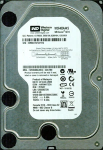 WD6400AAKS-22A7B0  DCM: HARNHT2CA WD SATA 640 GB WMAS AUG 2008 - Picture 1 of 1
