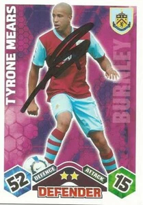 TYRONE MEARS SIGNED BURNLEY 2009/2010 MATCH ATTAX TRADING CARD + COA - Bild 1 von 1