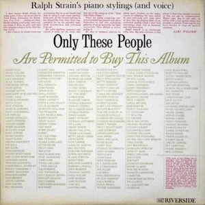 Ralph Strain~"Only These People" Mint Riverside Records RLP 847 LP Mono PROMO - Picture 1 of 5