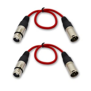 2,Male to Female 2ft XLR Cable, Balanced, Ideal for Microphones and Speakers - Picture 1 of 15