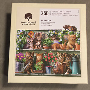 NEW WENTWORTH WOODEN JIGSAW KITCHEN CATS 250 PIECE CAT PUZZLE ADRIAN CHESTERMAN