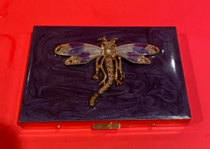 Spring Street Enamel Dragonfly Business Card Case - Picture 1 of 3