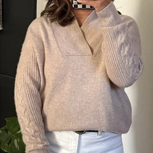 HAVEN Well Within 100% Cashmere Shawl Collar Ribbed Sweater. S - Picture 1 of 12