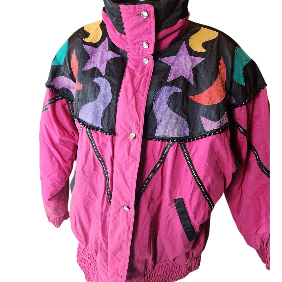 Chaqueta de esquí Mulberry Street para mujer mediana colorblock polar invierno años 80 90 vibraciones Foto 1 de 4