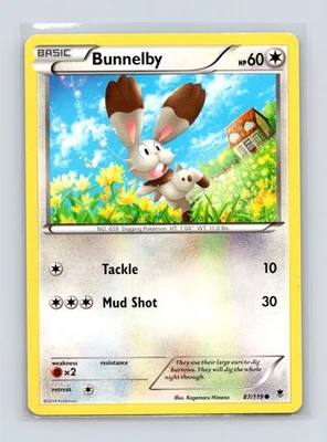 Pokémon TCG Bunnelby 87/119 XY - Phantom Forces Normal MP - Image 1 of 2