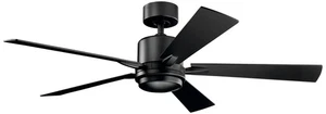 52" Kichler Lucian Satin Black LED Ceiling Fan with Wall Control - Picture 1 of 1