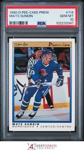 1990 O-PEE-CHEE PREMIER #114 MATS SUNDIN RC NORDIQUES HOF PSA 10 - Picture 1 of 16