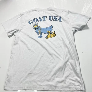 Goat USA Cartoon Graphic Cool Sports Men's White Original Graphic T-Shirt Medium - Picture 1 of 10
