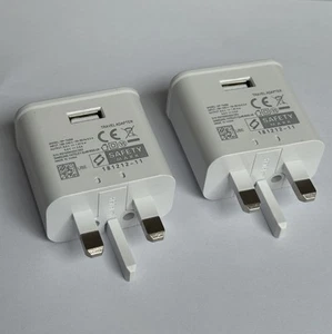 Samsung Juego de 2 Adaptador de Viaje de Carga Reino Unido Enchufe de Pared USB Cargador Rápido EP-TA200 - Imagen 1 de 3