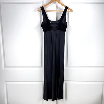 Vintage 90s Steppin’Out Black Velvet Acetate Dress Formal Dress Cocktail Sz 7/8 - Image 1 of 4