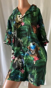 Camisa abotonada de Halloween hawaiana de película de terror Michael Myers Freddy Kruger Lg - Imagen 1 de 11