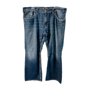 Silver Jeans Mens Gordie 40x30 Medium Blue Wash Relaxed Fit Straight Denim Jeans - Picture 1 of 9