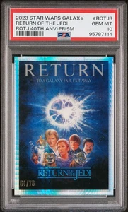 2023 Topps Star Wars Galaxy Return Of The Jedi 40th Ann. Poster Prism /75 PSA 10 - Picture 1 of 2