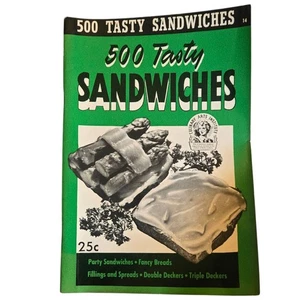 Vintage 1941 500 Tasty Sandwiches Cookbook Booklet by Culinary Arts Institute - Imagen 1 de 10