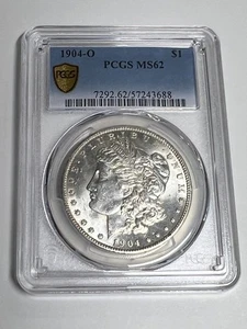 1904 O Morgan Silver Dollar PCGS MS62 Gold Label - Picture 1 of 8