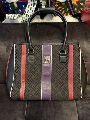 Bolso de Mano Grande para Laptop Tignanello Negro/Rojo Cuero y Lona Foto 1 de 4