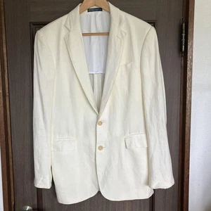 Ralph Lauren Polo Linen Made in Italy White Beige Men size N - Picture 1 of 4