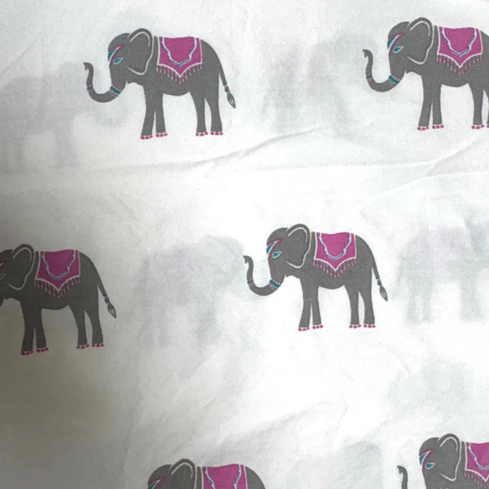Sábana MARTHA STEWART Trunk Show elefantes uno plano 80x96 completo 100% algodón animal Foto 1 de 4