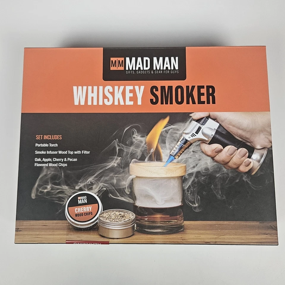 32438 Whiskey Smoker Kit 8 Piece Set Includes Portable Butane Torch Smoke I...