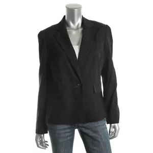Kasper Black Pinstripe Notch Collar One-Button Blazer Jacket size 6 - NEW - Picture 1 of 1