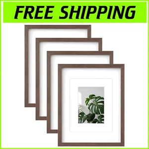 Elegant 4-Piece Photo Frame Set with Plexiglass - 11x14 and 5x7/8x10 Options - Picture 1 of 10