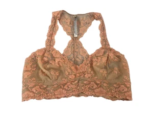 Intimately Free People Galloon Racerback Peach Nude Lace Bra sz L - Picture 1 of 7