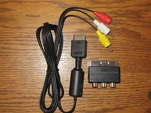 TV/AV Audio Video Chinch Kabel + Scart Adapter für Playstation 2 PS 2 PS 3 *NEU* - Bild 1 von 1