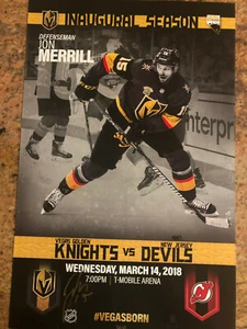 AUTOGRAPHED JON MERRILL VEGAS GOLDEN KNIGHTS POSTER SIGNED 3/14/18 - Picture 1 of 1