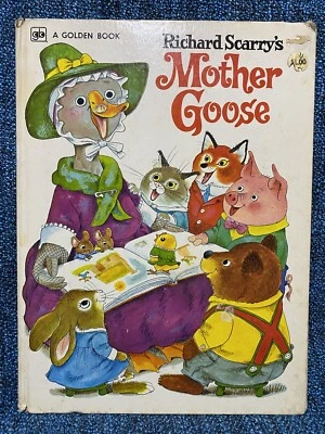 Richard Scarry's Mother Goose 1972 Big Golden Book Vintage Hardcover Children’s Foto 1 de 4