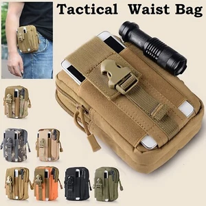 NEW Tactical Molle Pouch Belt Outdoor Waist Bag Pocket with Cell Phone Holster - Picture 1 of 14