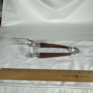 Vintage Retro Hostess Serverette Fleischgabel Bakelit Griffe Schiebeabzieher MCM - Bild 1 von 4