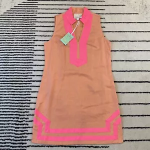 NEU MIT ETIKETT STS SAIL TO SABLE $ 188 melonenrosa ärmelloses Leinenkleid Größe Medium - Bild 1 von 7