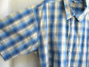 DEMAND..BLUE & WHITE..PLAID..SHORT SLEEVE..COT/POL..SHIRT..sz 4X - Picture 1 of 5