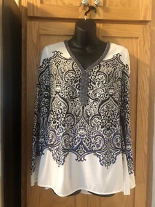 White House Black Market Blouse Top with Matching Scarf Women’s Size 2 - Picture 1 of 9
