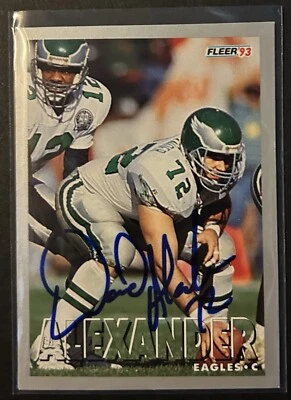 1993 Fleer David Alexander Hand Signed Auto Autograph Philadelphia Eagles Card - Image 1 of 2