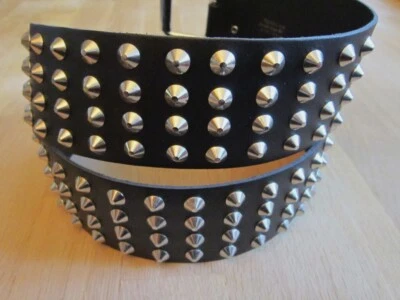 Ledergürtel mit Spitznieten 4-reihig Nietengürtel 5,5 cm breit - Bild 1 von 2