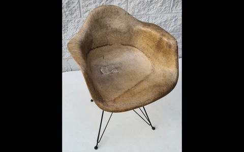 Eames Herman Miller Zenith Label Fiberglass Shell Chair Rope Edge Large Mount Cover